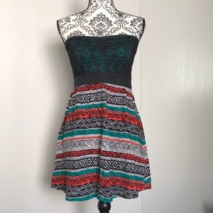 Strapless Tribal Design Dress